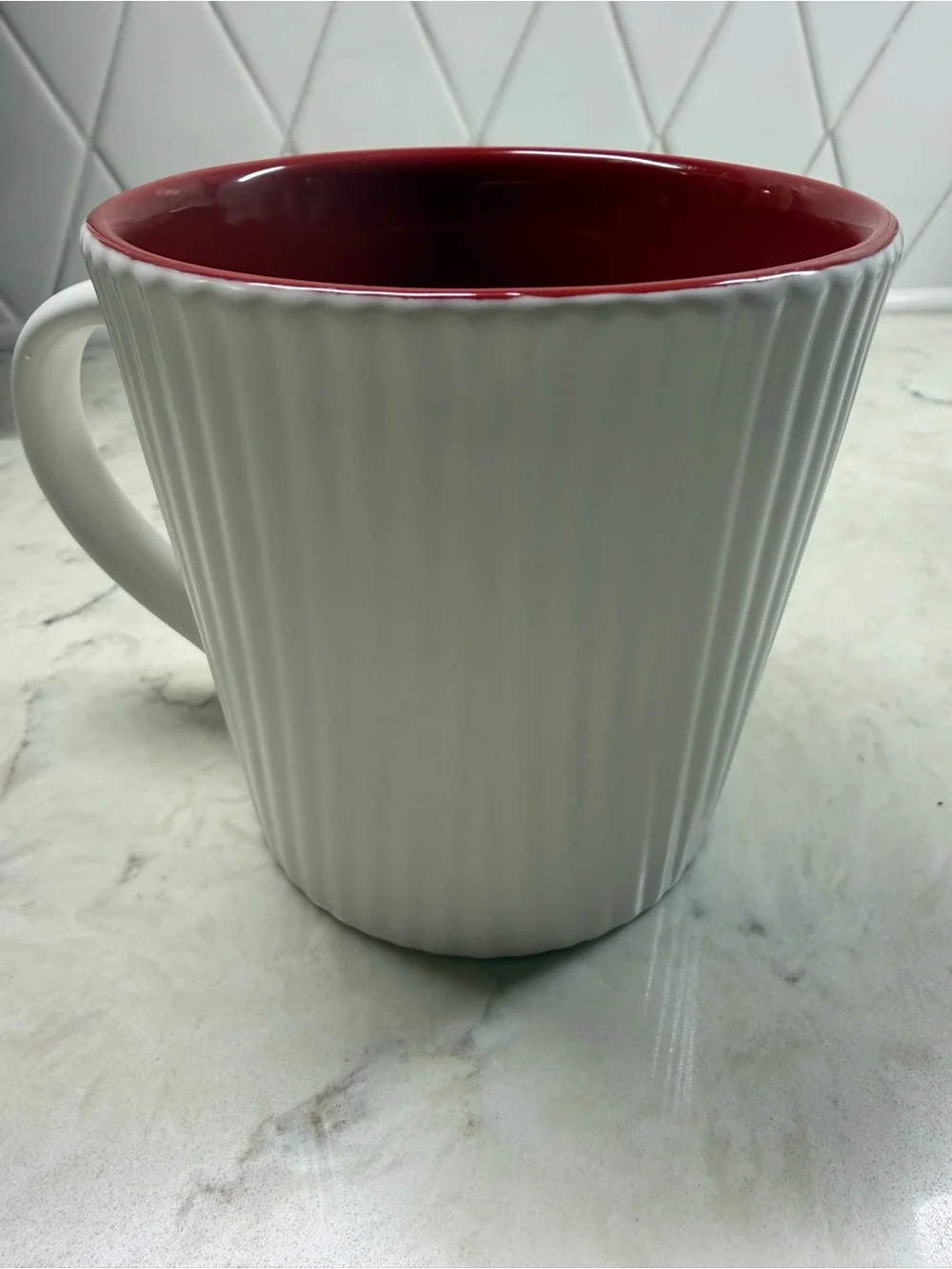 Starbucks White 3D Ripple Heart 16oz Mug 2008